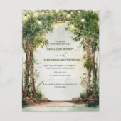 Enchanted Garden String Lights Wedding Invitation  Uitnodiging Briefkaart (Voorkant)