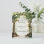 Enchanted Garden String Lights Wedding Invitation  Uitnodiging Briefkaart (Staand voorkant)