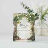 Enchanted Garden String Lights Wedding Thank You Briefkaart (Staand voorkant)