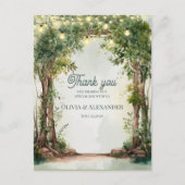 Enchanted Garden String Lights Wedding Thank You Briefkaart (Voorkant)