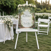 Enchanted Garden String Lights Wedding Welcome Poster