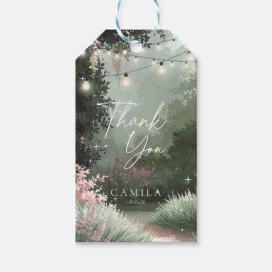 Enchanted Garden Sweet 16 Bedankt Pink ID1163 Cadeaulabel (Voorkant)
