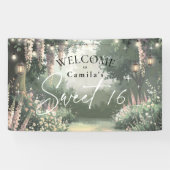 Enchanted Garden Sweet 16 Welkom Roze ID1163 Spandoek (Horizontaal)