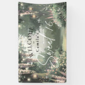 Enchanted Garden Sweet 16 Welkom Roze ID1163 Spandoek (Verticaal)