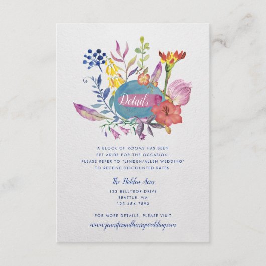 Enchanted Garden Wedding Details Kaart (Voorkant)