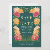 Enchanted Garden Wedding Save the Date Groen Kaart (Voorkant)