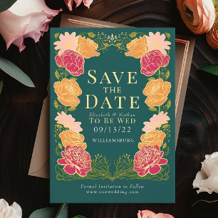 Enchanted Garden Wedding Save the Date Groen Kaart