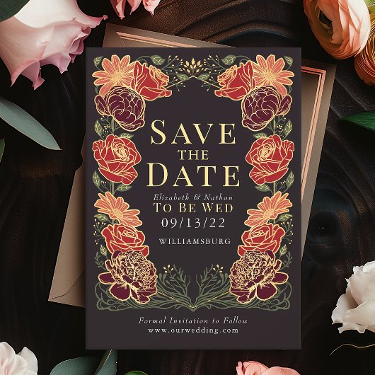 Enchanted Garden Wedding Save the Date Groen Kaart