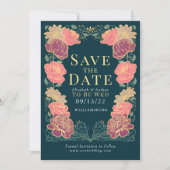 Enchanted Garden Wedding Save the Date Groen Kaart (Voorkant)