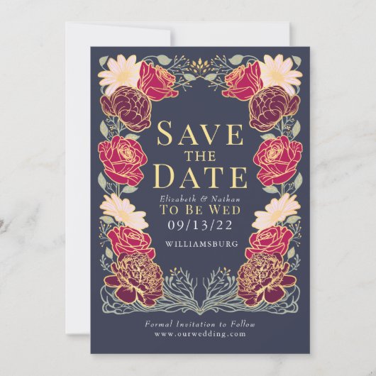 Enchanted Garden Wedding Save the Date Groen Kaart (Voorkant)