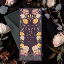 Enchanted Garden Wedding Save the Date Paarse