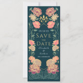 Enchanted Garden Wedding Save the Date Roze Groen Kaart (Voorkant)