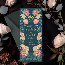 Enchanted Garden Wedding Save the Date Roze Groen Kaart
