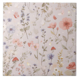 Enchanted Garden Wildflower Butterfly Botanical Tegeltje