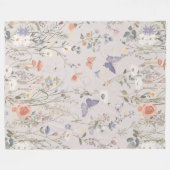 Enchanted Garden Wildflower Butterfly Whimsical Fleece Deken (Voorkant (Horizontaal))