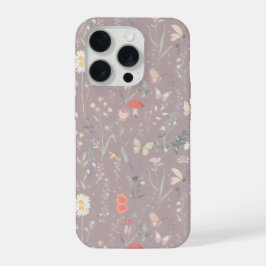 Enchanted Garden Wildflower Butterfly Whimsical iPhone 15 Pro Case