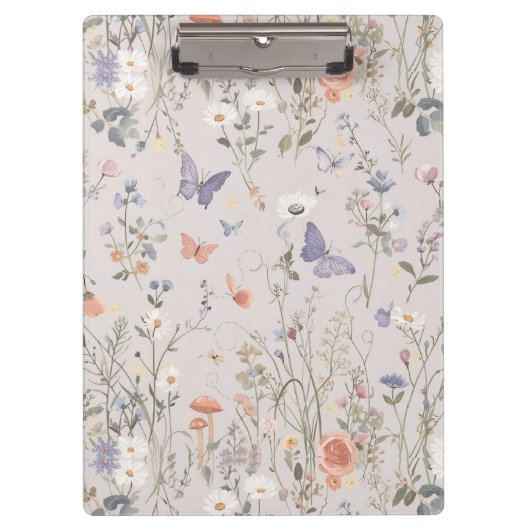 Enchanted Garden Wildflower Butterfly Whimsical Klembord (Voorkant)