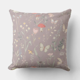 Enchanted Garden Wildflower Butterfly Whimsical Kussen