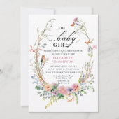 Enchanted Garden Wildflowers Whimsical Baby shower Kaart (Voorkant)