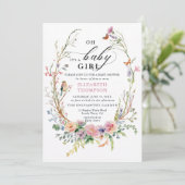 Enchanted Garden Wildflowers Whimsical Baby shower Kaart (Staand voorkant)