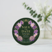 Enchanted Garden Wreath Wedding QR Bewaar de datum Kaart (Staand voorkant)
