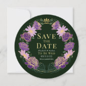 Enchanted Garden Wreath Wedding QR Bewaar de datum Kaart (Voorkant)