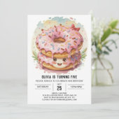 Enchanted Girly Donuts Verjaardag Kaart (Staand voorkant)