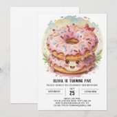 Enchanted Girly Donuts Verjaardag Kaart (Voorkant / Achterkant)