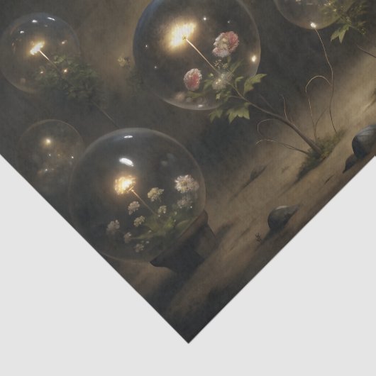 Enchanted Glass Orb Flowers Decoupage Tissuepapier (Detail)