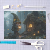 Enchanted Gnome Cottage in het maanlicht: Fantasy Tissuepapier (Craft)