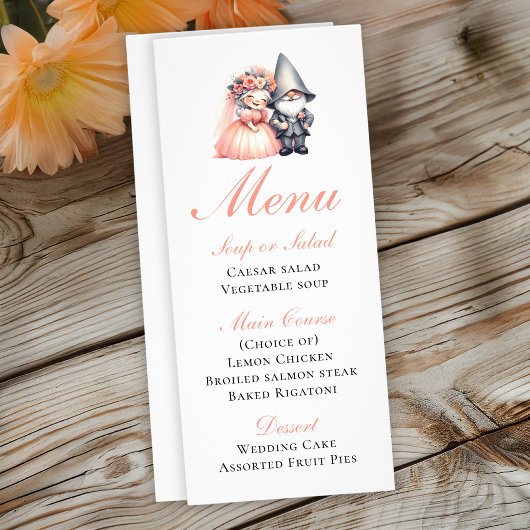 Enchanted Gnome Rustic Summer Garden Wedding Menu