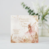 Enchanted Gold en Pink Fairy verjaardagsuitnodigin Feestdagenkaart (Staand voorkant)