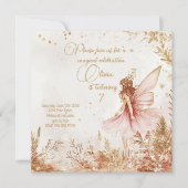 Enchanted Gold en Pink Fairy verjaardagsuitnodigin Feestdagenkaart (Voorkant)