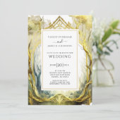 Enchanted Gold Forest Portal bruiloft uitnodiging (Staand voorkant)