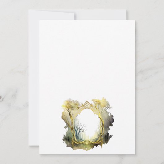 Enchanted Gold Forest Portal bruiloft uitnodiging (Achterkant)