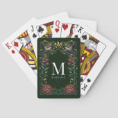 Enchanted Gothic Raven Snapdragon Monogram Pokerkaarten (Achterkant)