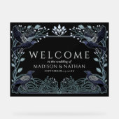 Enchanted Gothic Raven Wedding Welcome Black Acryl Bord (Voorkant)