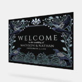 Enchanted Gothic Raven Wedding Welcome Black Acryl Bord (Hoek)