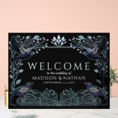 Enchanted Gothic Raven Wedding Welcome Black Acryl Bord (Huwelijk)
