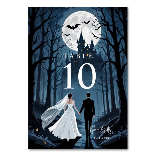 Enchanted Gothic Spooky Wedding Couple Forest Kaart (Voorkant)