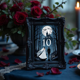 Enchanted Gothic Spooky Wedding Couple Forest Kaart