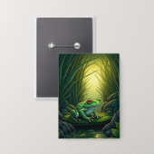 Enchanted Green Frog in a Forest Button (Voorkant / Achterkant)
