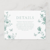 Enchanted  Green Sage Wedding Details Informatiekaartje (Voorkant)