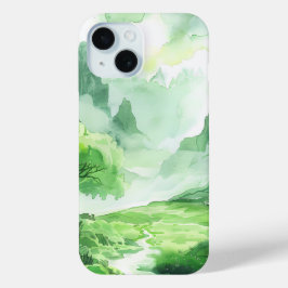 Enchanted Green Valley telefoonhoesje iPhone 15 Case