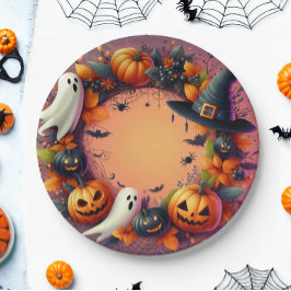 Enchanted Halloween Feest Krans Papieren Bordje