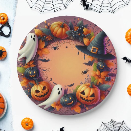 Enchanted Halloween Feest Krans Papieren Bordje