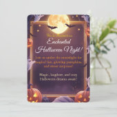 Enchanted Halloween Night Invitation Card Kaart (Staand voorkant)