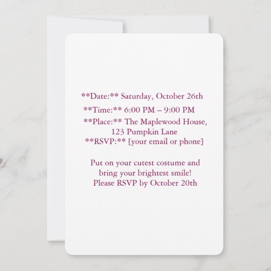 Enchanted Halloween Night Invitation Card Kaart (Achterkant)