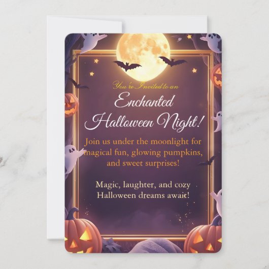 Enchanted Halloween Night Invitation Card Kaart (Voorkant)