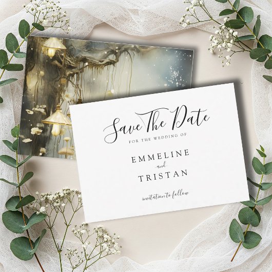 Enchanted Hanging Lanterns Wedding Save The Date